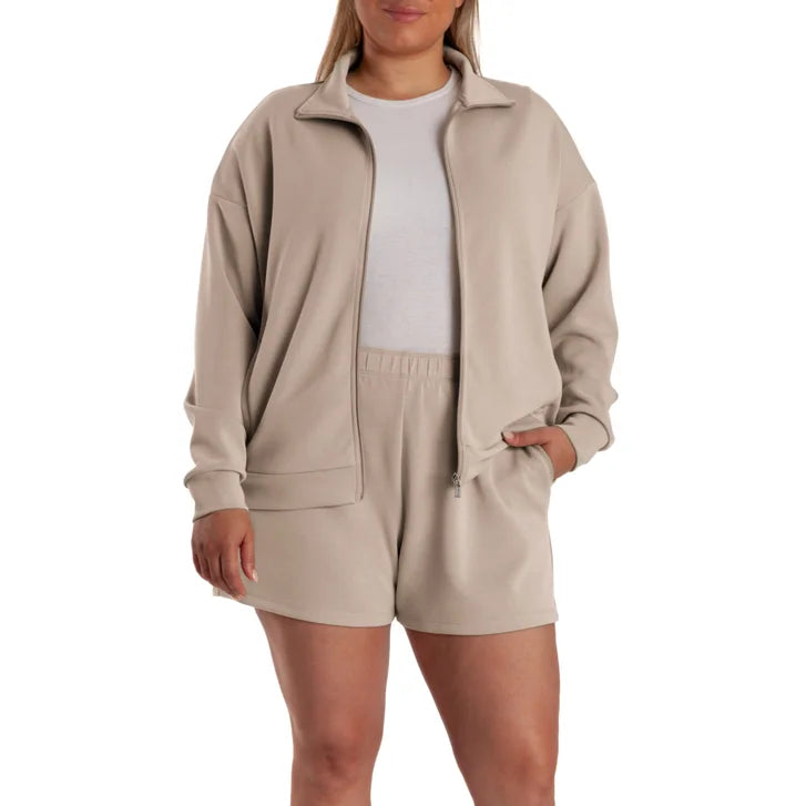 Lazypants Women's Full Zip Mock Neck Sweatshirt