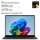 Microsoft Surface 15.0-in. Copilot+ PC Touchscreen Laptop, Qualcomm Snapdragon X2 Elite - 16GB RAM, 1 TB SSD - Black