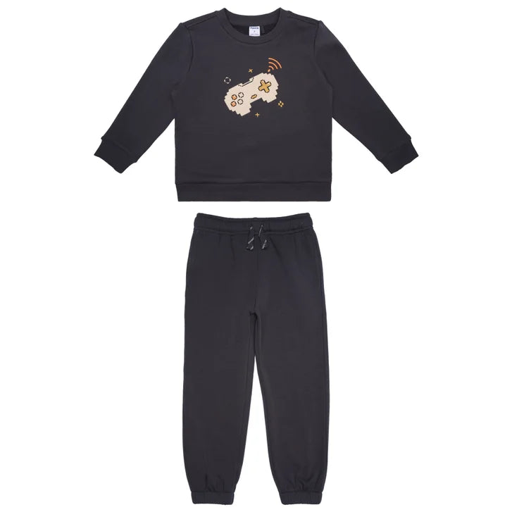 Pekkle Boys' and Girls' Cozy Fuzzy Fleece 2-piece Sweatshirt and Pants Set