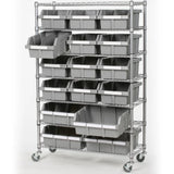 Vancouver Classics 7-Tier NSF Steel Wire 16 Bin Rack Storage Shelving