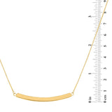 High Polish Curved Bar Necklace in Yellow Gold