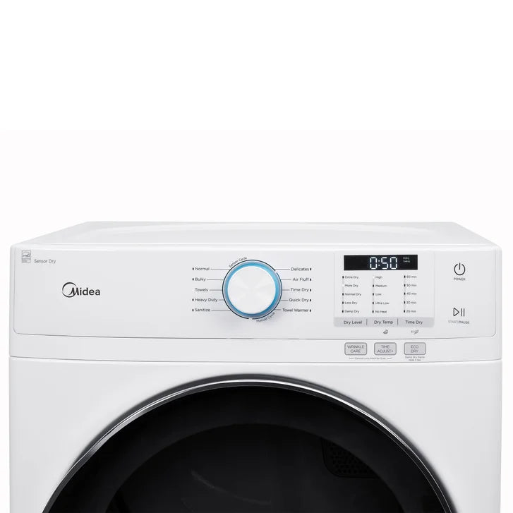 Midea 8.0 cu ft. White Electric Dryer with Stacking Kit
