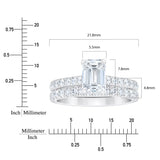 2.29 ctw Emerald and Round Brilliant Cut, Clarity VVS1, Colour H, Diamond Wedding Set