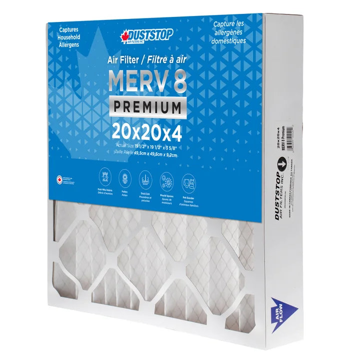 Duststop MERV 8 Premium Pleated Furnace Filter, 3-pack