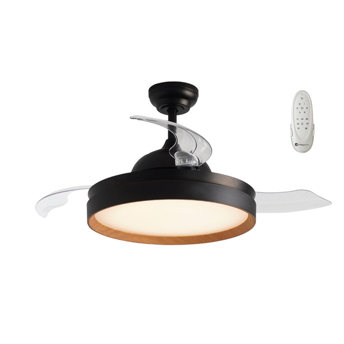 Xtricity Starlight 42" Retractable Blade Ceiling Fan With Integrated LED Lights
