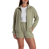Lazypants Women's Full Zip Mock Neck Sweatshirt