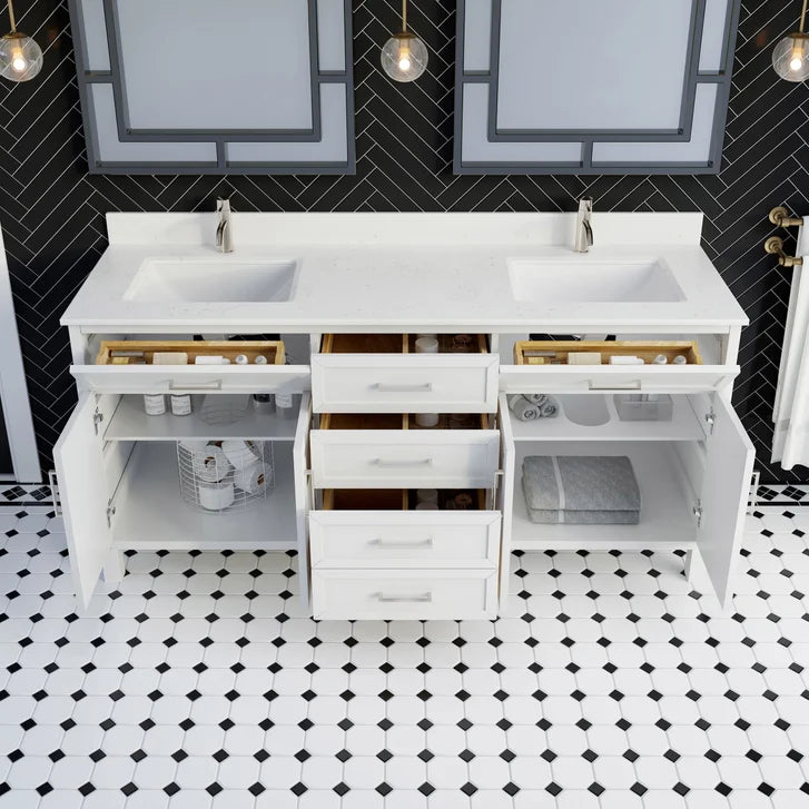 Studio Bathe Thomson II Vanity in White Finish with Engineered Stone Countertop