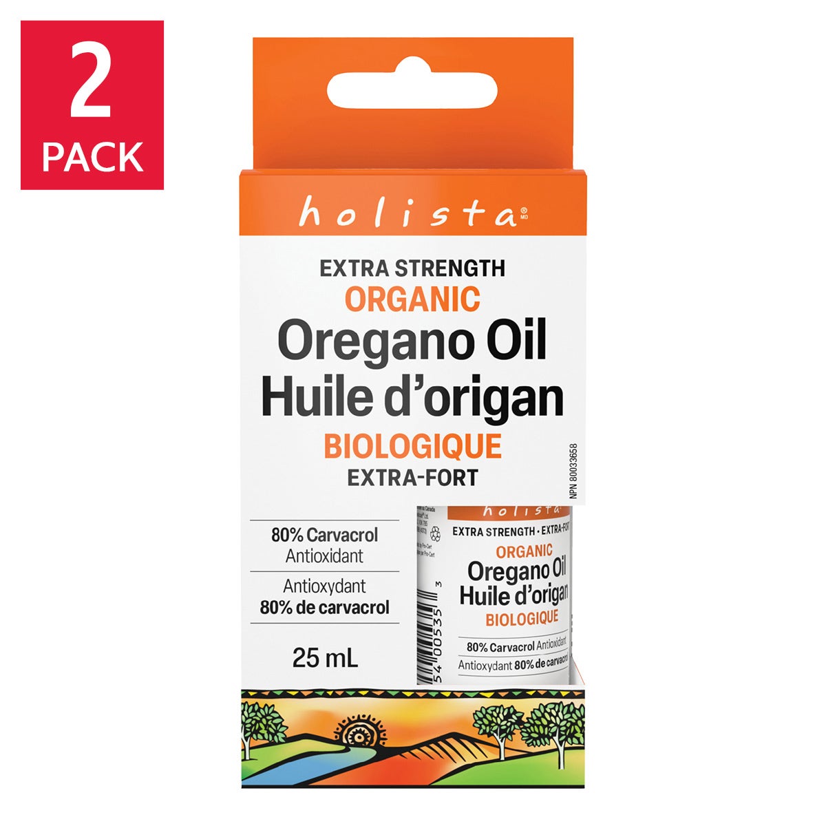 Holista Organic Oregano Oil Extra Strength, 2 x 25 ml