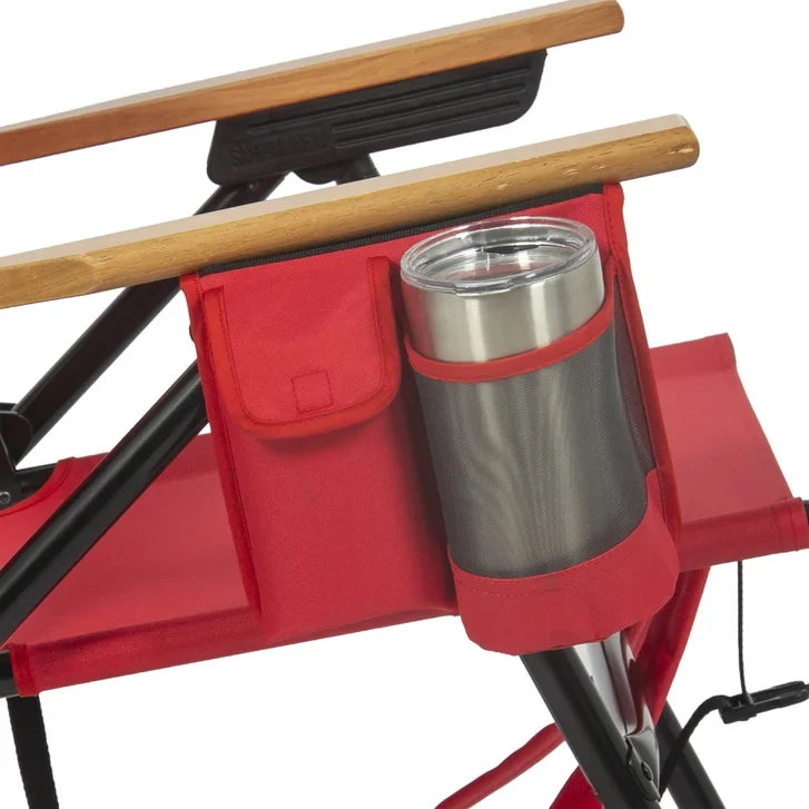 NHL 4-Position Folding Chair With Wood Arms