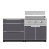 NewAge Products 4-piece Outdoor Kitchen Aluminum Set Slate Grey - Propane Gas