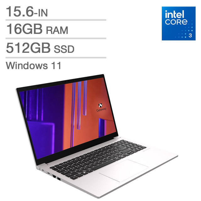 Gateway 15 by Acer 15.6-in Laptop, Intel Core 3 N355 – 16GB RAM, 512GB SSD K4