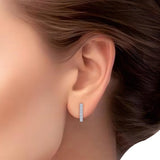 Round Brilliant Diamond Bar Earrings (0.22 ctw)