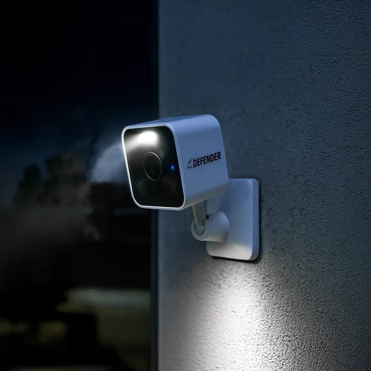 Defender GO 2K AI Powered Plug-in Indoor/Outdoor Wi-Fi Security Cameras, 4-pack