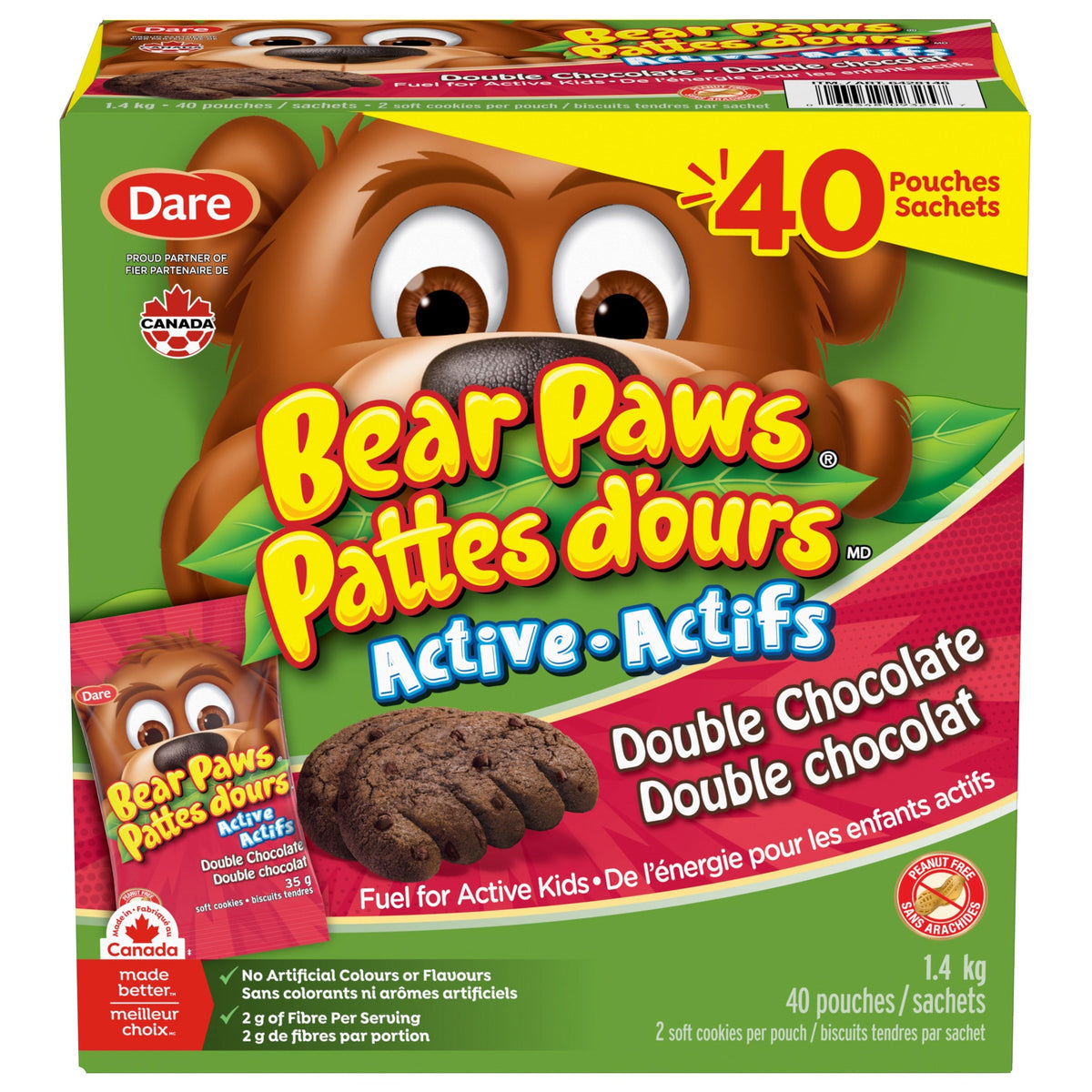 Bear Paws Active Double Chocolate, 40 × 35 g