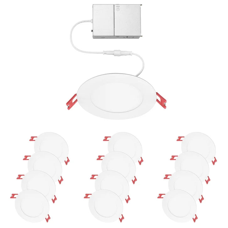 Globe Electric 3 CCT Integrated Slim Recessed Light Kit, 12-pack