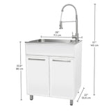 Transform 28 in. All-in-one Laundry Cabinet with Stainless Steel Sink and Faucet