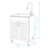 Transform 24.2 in. All-in-one RTA Laundry Cabinet with Stainless Steel Sink and Faucet
