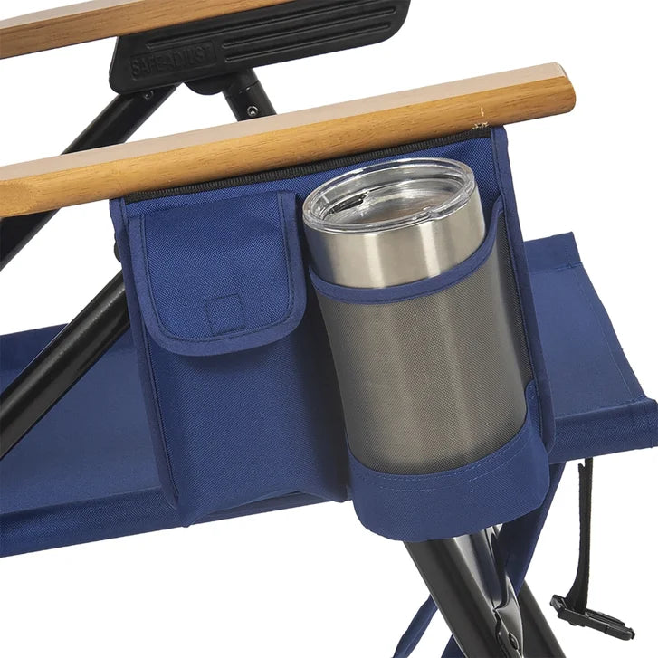 NHL 4-Position Folding Chair With Wood Arms