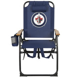 NHL 4-Position Folding Chair With Wood Arms