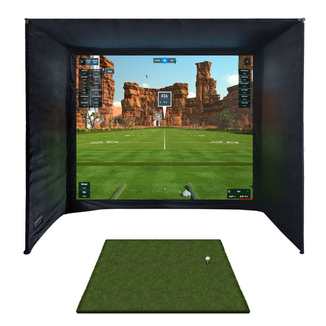 SimSpace Golf Enclosure and Tee Turf Hitting Mat H4