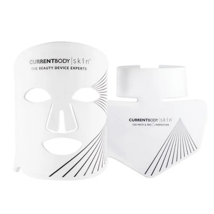 CurrentBody Skin LED Red Light Therapy Mask and LED Neck & Décolletage Mask Bundle