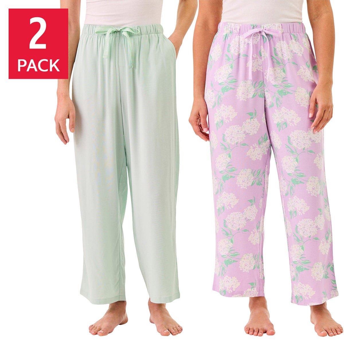 Martha Stewart Women's Capri Pajama Pants, 2-pack