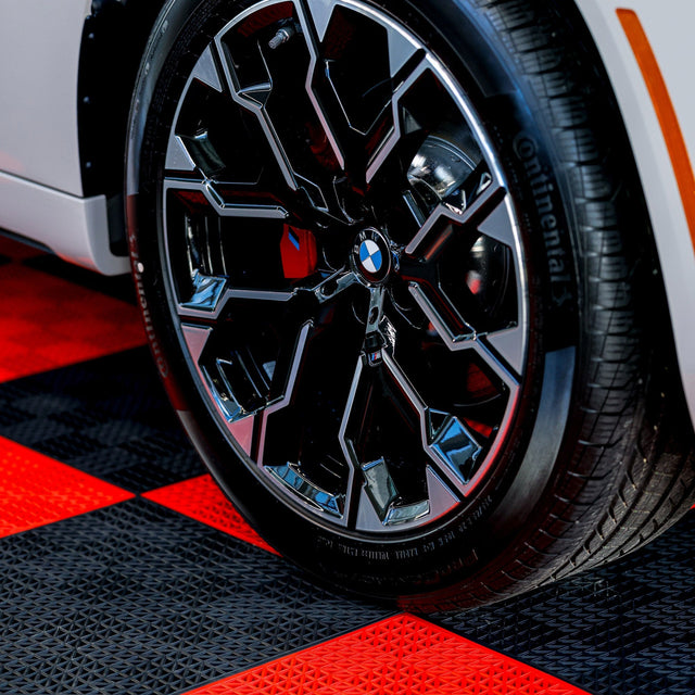 Ultralock Black & Red Perforated Garage Tiles Z6