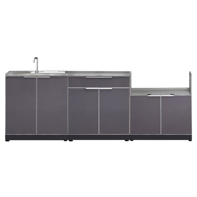 NewAge Products 4-piece Outdoor Kitchen Aluminum Set with Built-in Sink Cabinet A8