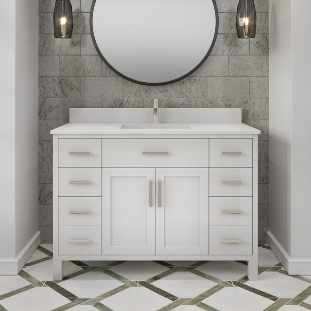 Studio Bathe Katie II Vanity in White Finish with Engineered Stone Countertop T6