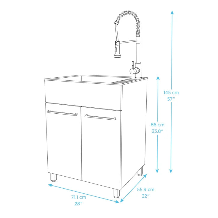 Transform 28 in. All-in-one RTA Laundry Cabinet with Stainless Steel Sink and Faucet