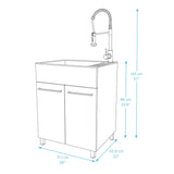 Transform 28 in. All-in-one RTA Laundry Cabinet with Stainless Steel Sink and Faucet