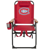 NHL 4-Position Folding Chair With Wood Arms