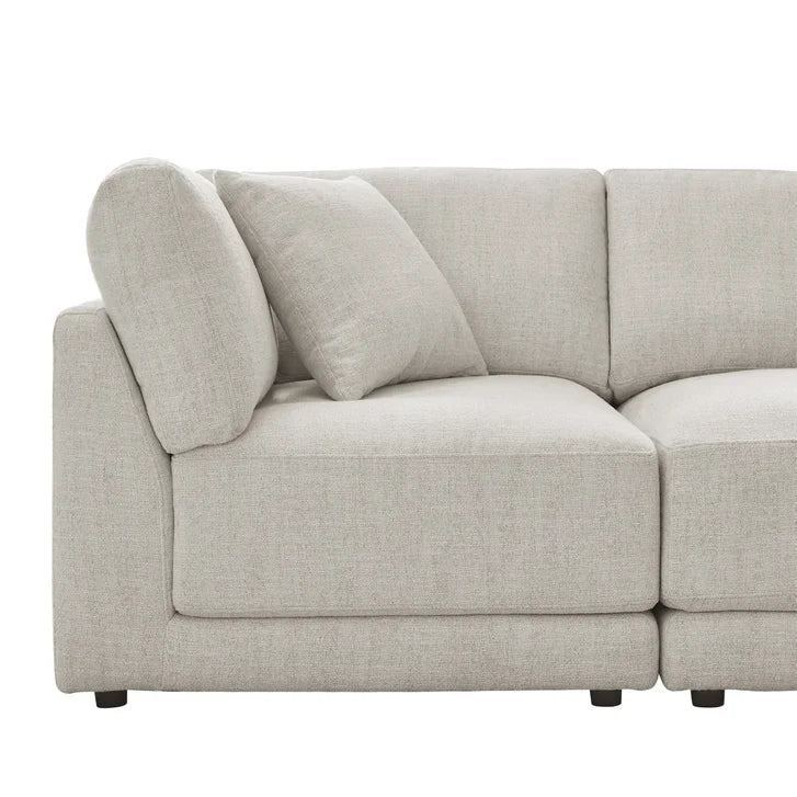 Aiden & Ivy Dayna 4-piece Modular Fabric Sofa with Ottoman
