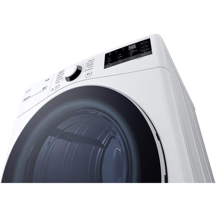 LG 7.4 cu. ft. White Electric Dryer with Built-In AI with ThinQ Technology and Wi-Fi Enabled