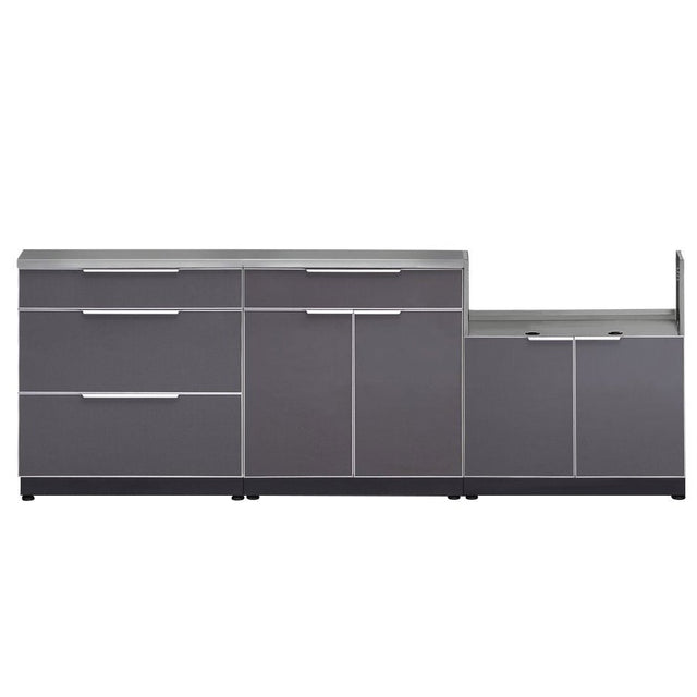 NewAge Products 4-piece Outdoor Kitchen Aluminum Set with 3-drawer Cabinet J5