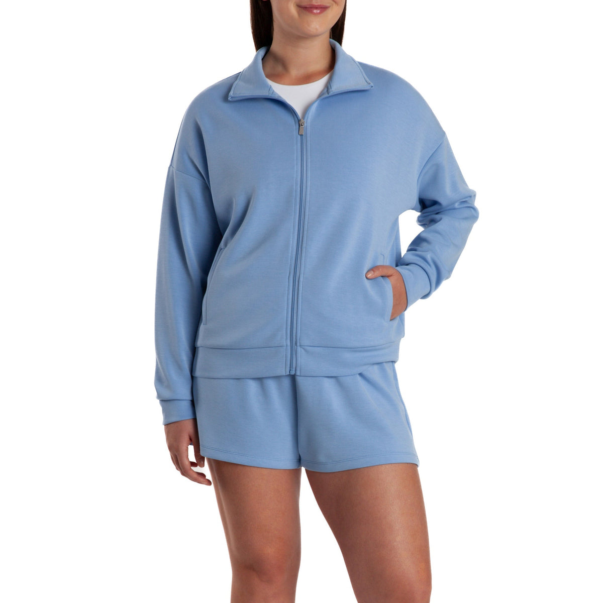 Lazypants Women's Full Zip Mock Neck Sweatshirt