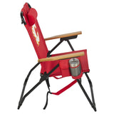 NHL 4-Position Folding Chair With Wood Arms