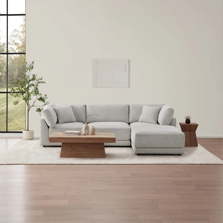Aiden & Ivy Dayna 4-piece Modular Fabric Sofa with Ottoman