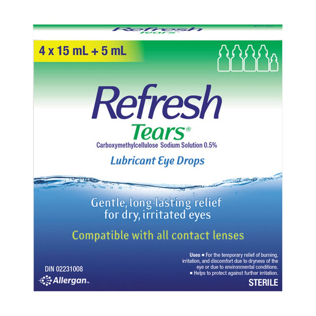 Refresh Tears Ophthalmic Solution, 4 x 15 mL + 5 mL D1