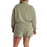 Lazypants Women's Full Zip Mock Neck Sweatshirt