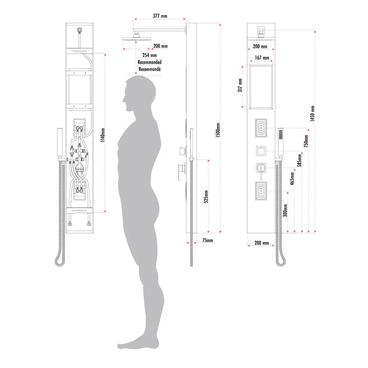 Akuaplus Olivia Pressure Balance Shower Panel