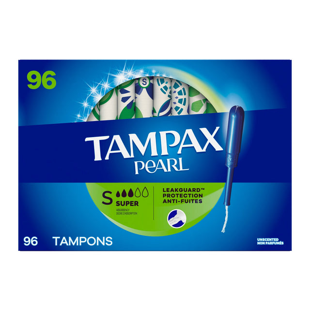 Tampax Pearl Super Tampons, 96-count N0