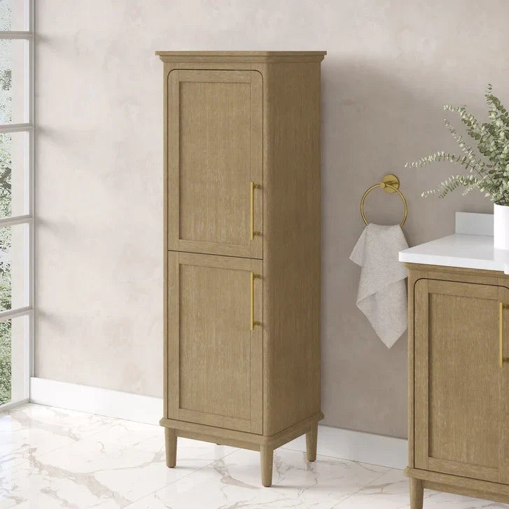 OVE Decors Lara Linen Cabinet in Antique Oak Finish