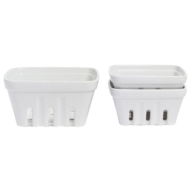over&back Stoneware Basket Set, 3-pieces L8