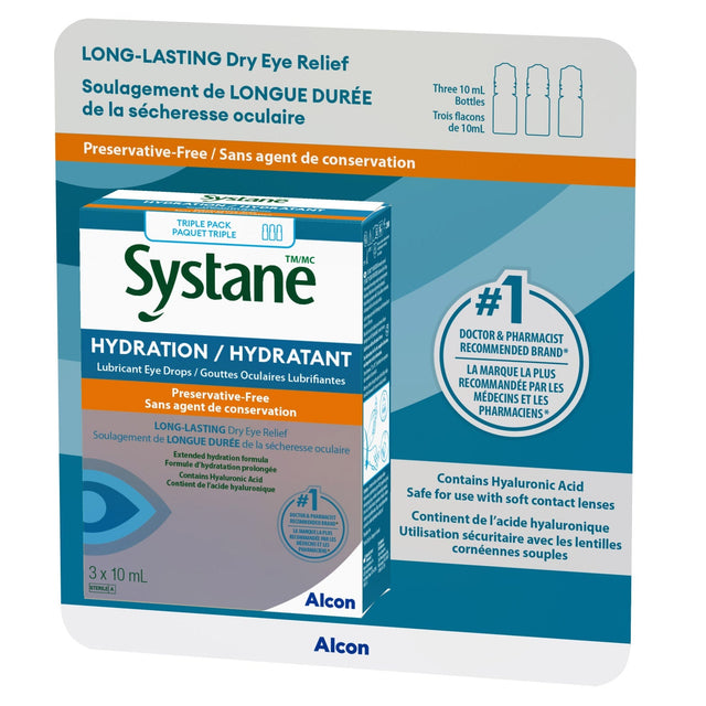 Systane Hydration Eye Drops, 3 x 10 mL O1
