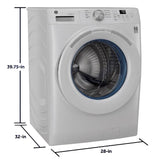 GE 28 in. 5.3 cu ft. IEC White Front Load Washer with UltraFresh Vent System