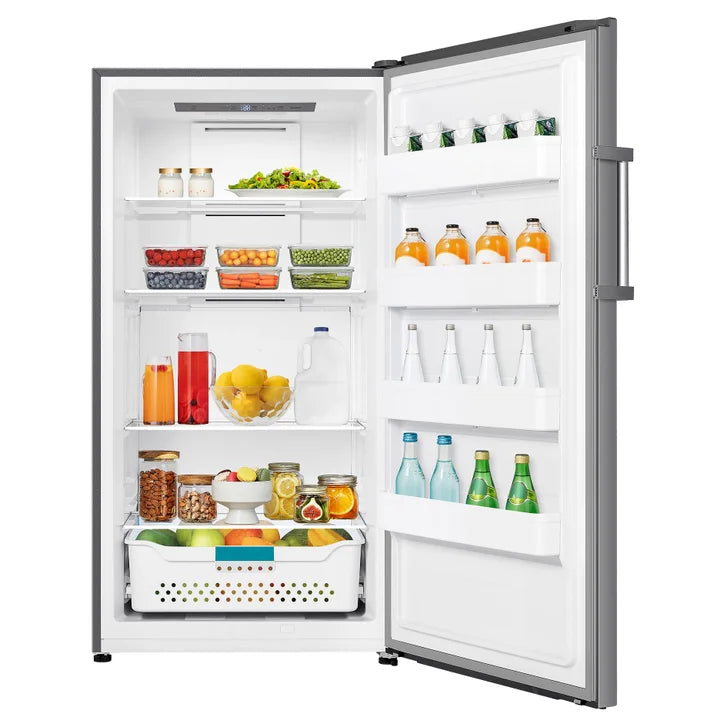 Hisense 17 cu ft. Stainless Steel Look Garage Ready Convertible Upright Fridge or Freezer with Reversible Door