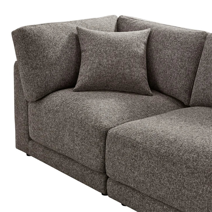 Aiden & Ivy Dayna 4-piece Modular Fabric Sofa with Ottoman