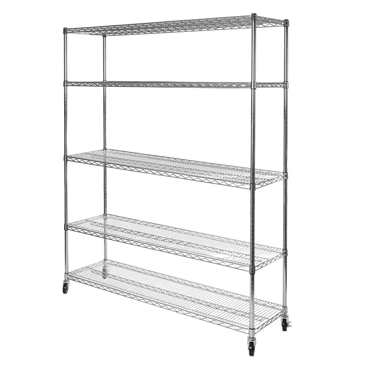 Vancouver 5 Tier NSF Steel Wire Shelving Rack with wheels