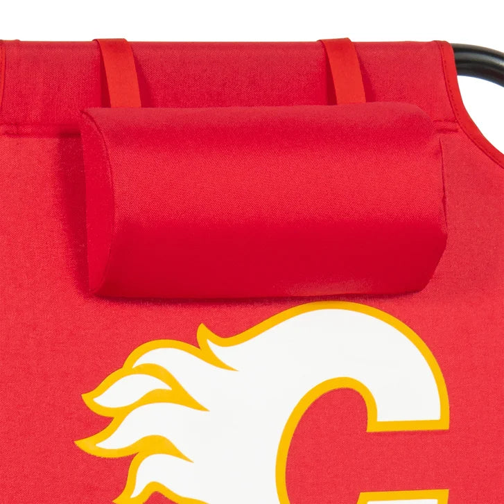 NHL 4-Position Folding Chair With Wood Arms